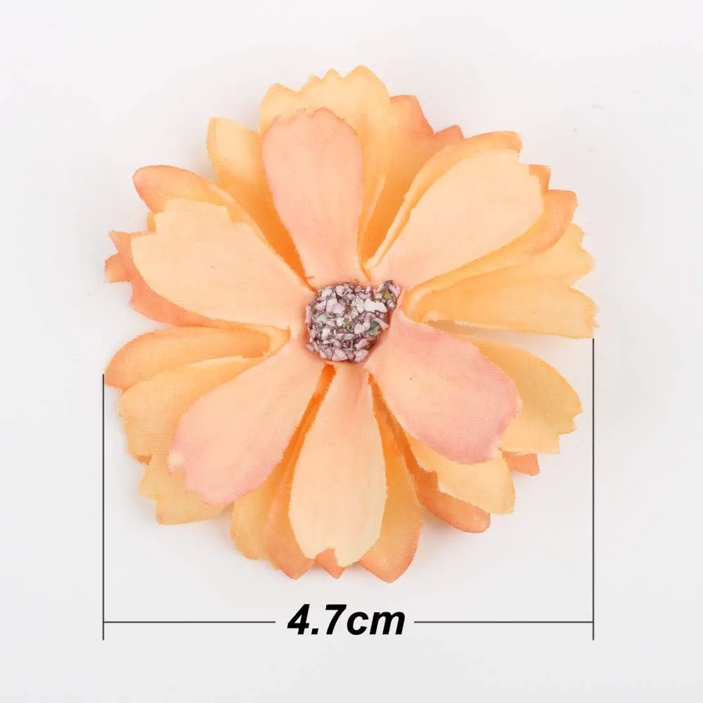 سر گل های گل دیزی مصنوعی ابریشمی دست ساز BETESSIN برای دکوراسیون منزل 50 عدد (4.5 سانتی متر)