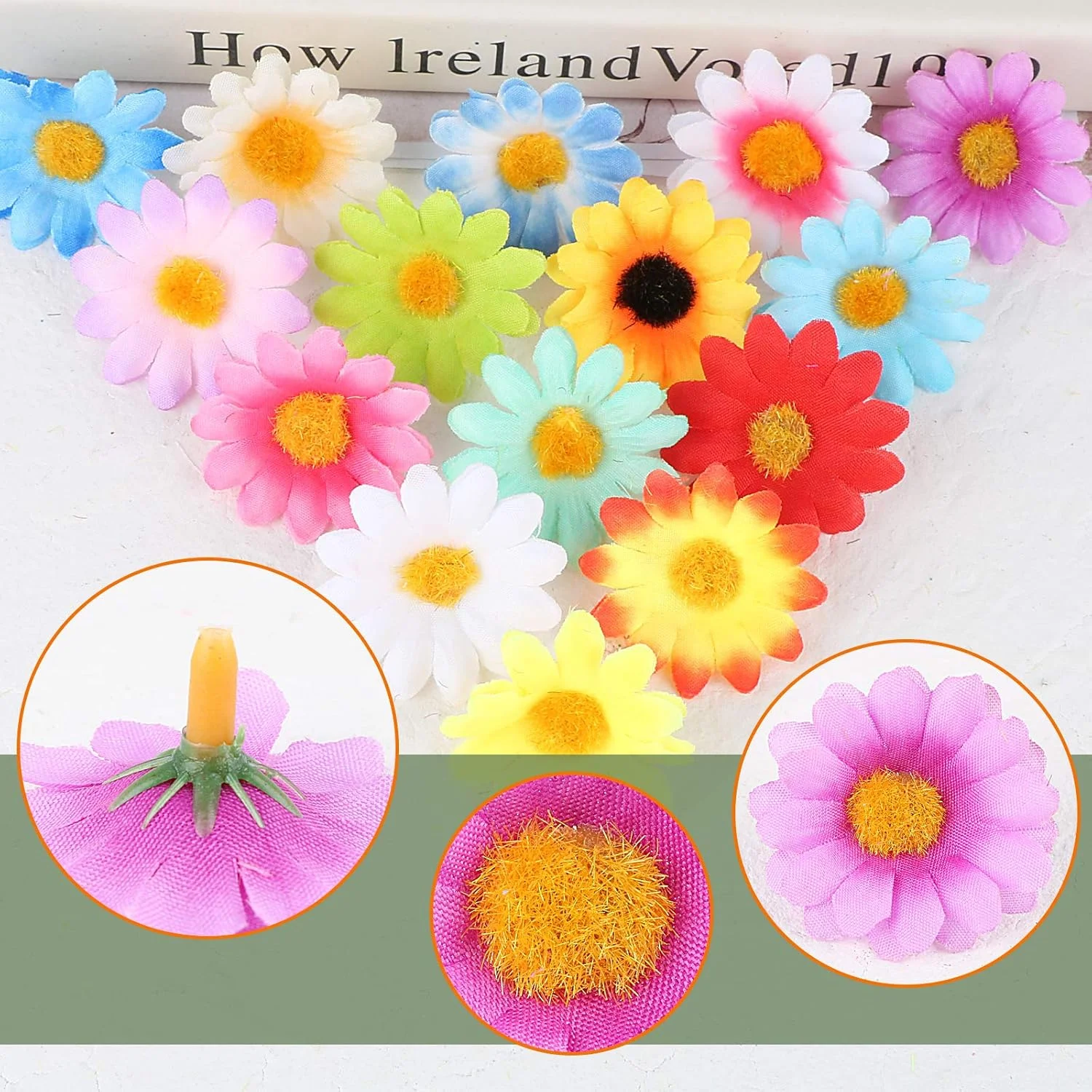 سر گل مصنوعی ابریشمی کوچک گل دیزی BETESSIN (4 سانتی متر) - 100 عدد