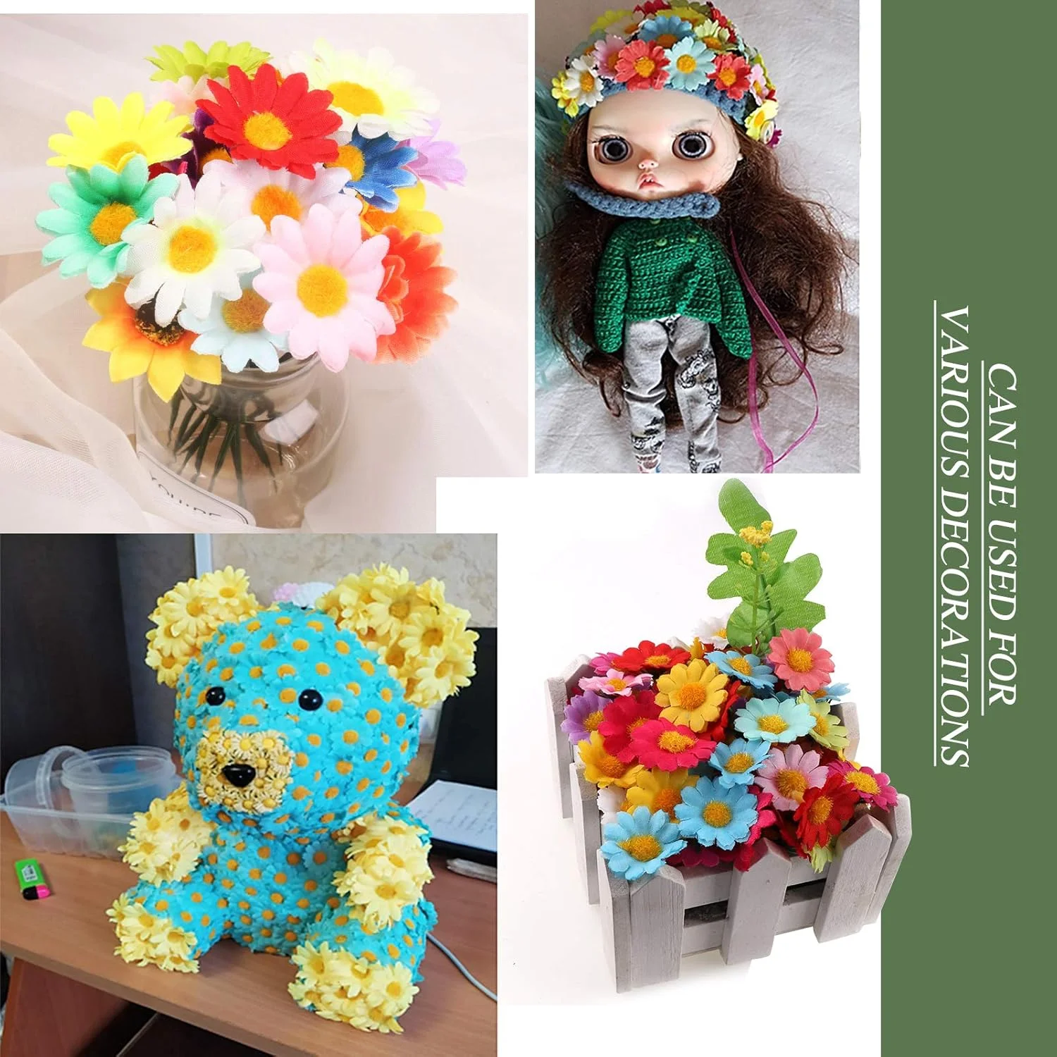 سر گل مصنوعی ابریشمی کوچک گل دیزی BETESSIN (4 سانتی متر) - 100 عدد