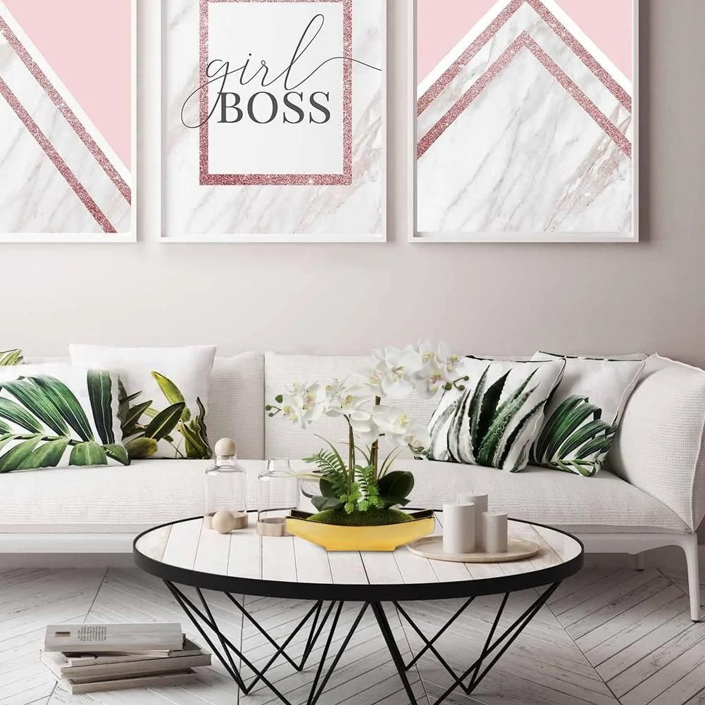 گل ارکیده مصنوعی بریفول، 38 سانتی‌متری، ارکیده فالانوپسیس سفید با گلدان، گیاه ارکیده مصنوعی با لمس واقعی برای دکوراسیون منزل، دفتر کار، حمام، اتاق نشیمن، مهمانی