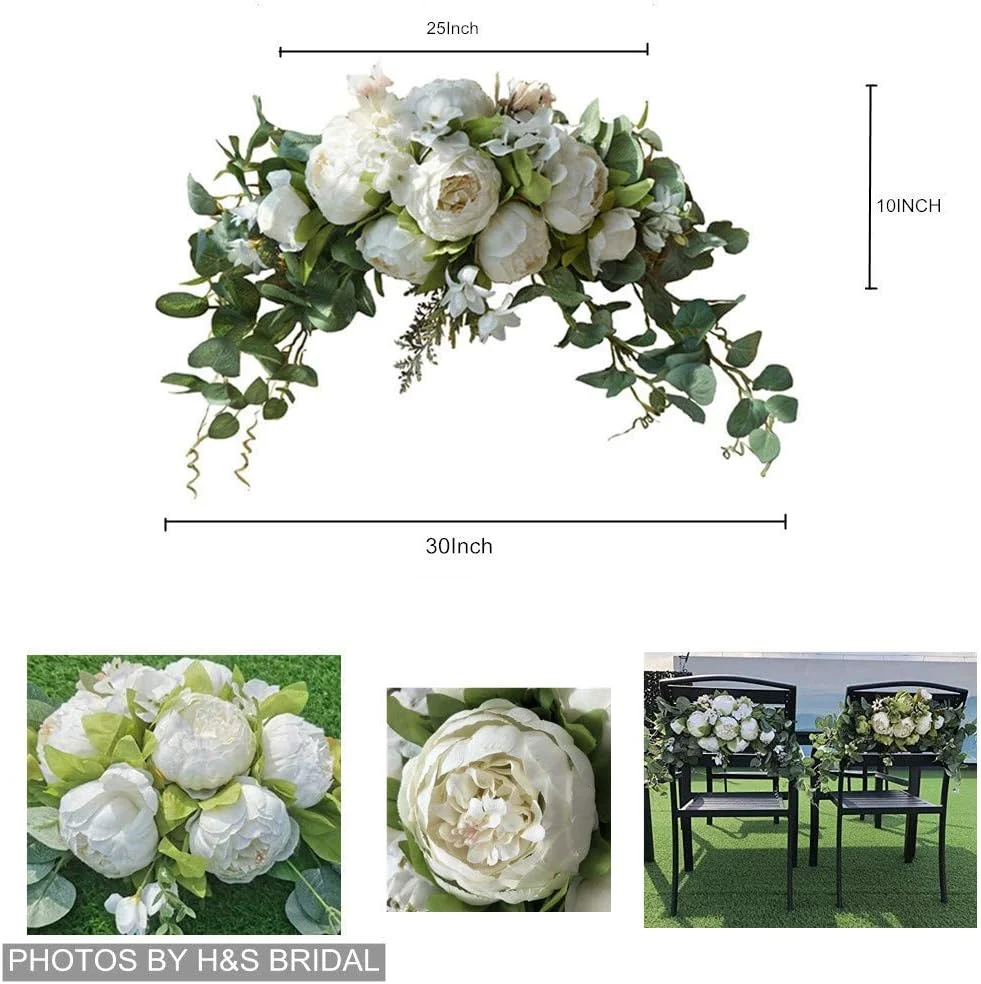 گل های طاق عروسی Excefore، گل مصنوعی روستایی 30 اینچی برای سردر، برگ های سبز گل رز گل صد تومانی آفتابگردان برای دکوراسیون میز پذیرایی عروسی