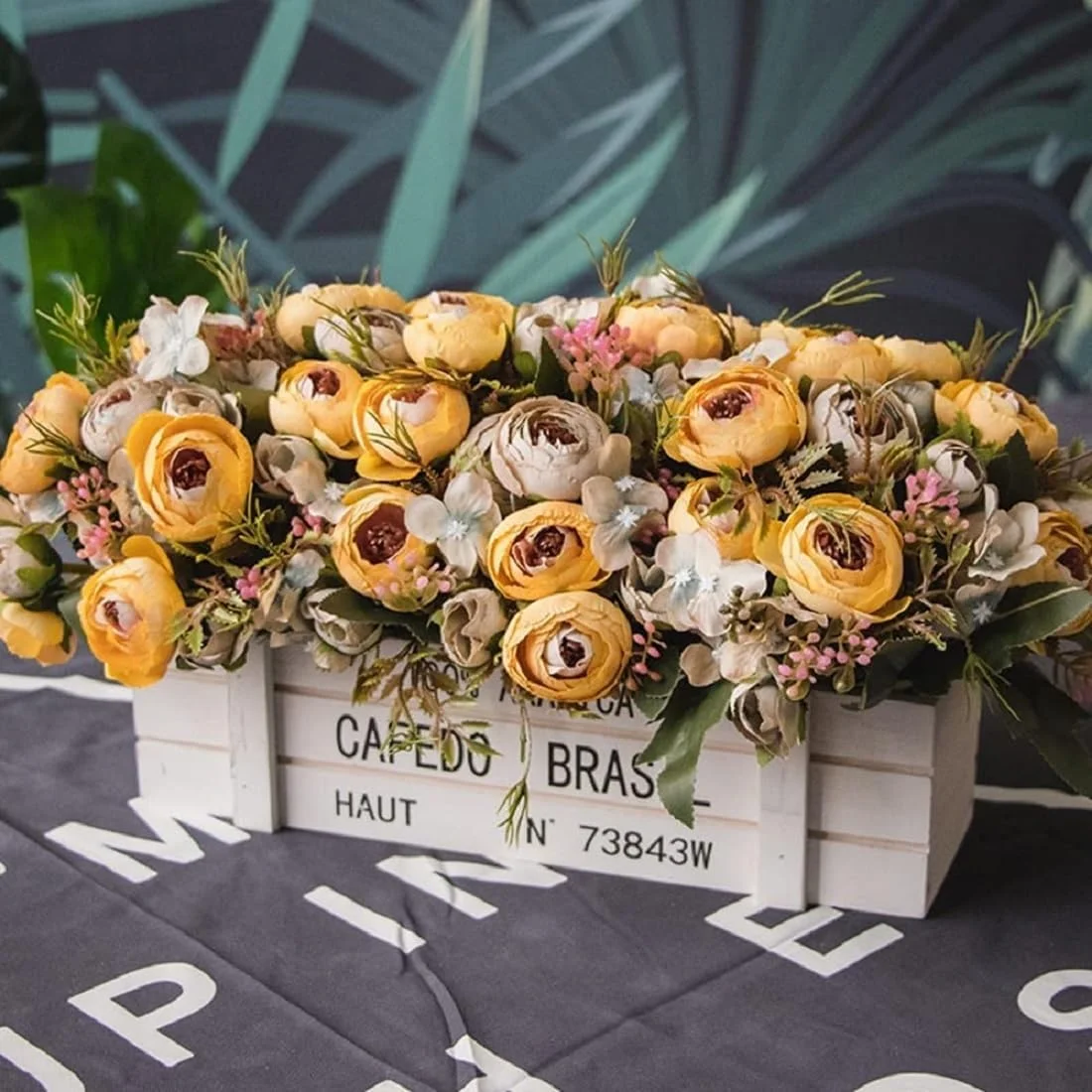 دسته گل مصنوعی گل رز زرد DWIND، 2 عددی، گل ابریشمی قاصدک مصنوعی برای دکوراسیون میز، دسته گل عروسی، مهمانی، خانه، قهوه خانه، دکوراسیون اداری