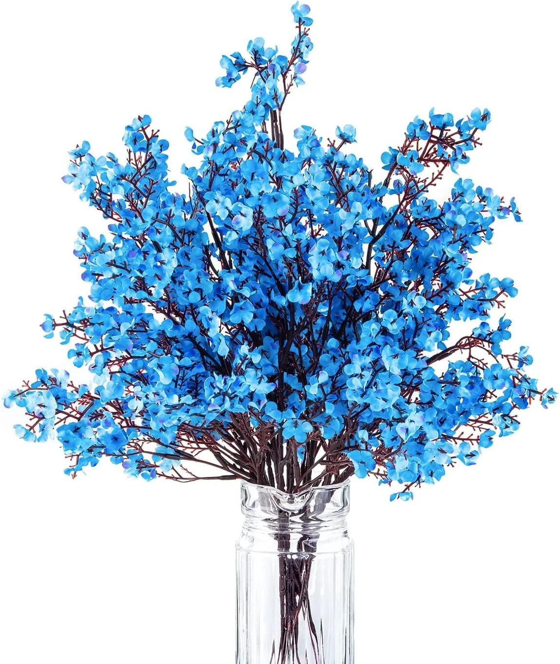 اکسومنت 10 شاخه گل مصنوعی نفس کودک، گل ابریشمی مصنوعی، گل لمسی واقعی برای دکوراسیون منزل، چیدمان میز عروسی، دکوراسیون جشن و مهمانی (آبی)