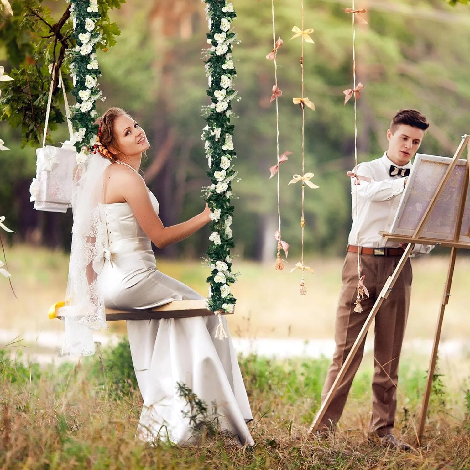 4 عدد ریسه گل رز سفید 8.5 متری، تاک گل مصنوعی، گل های تاک مصنوعی، ریسه آویز گل رز برای مهمانی عروسی، باغ، میز اتاق، کریسمس، دکور پس زمینه دیوار طاق 4 عدد ریسه گل رز سفید 8.5 متری، تاک گل مصنوعی، گل های تاک مصنوعی، ریسه آویز گل رز برای مهمانی عروسی، باغ، میز اتاق، کریسمس، دکور پس زمینه دیوار طاق