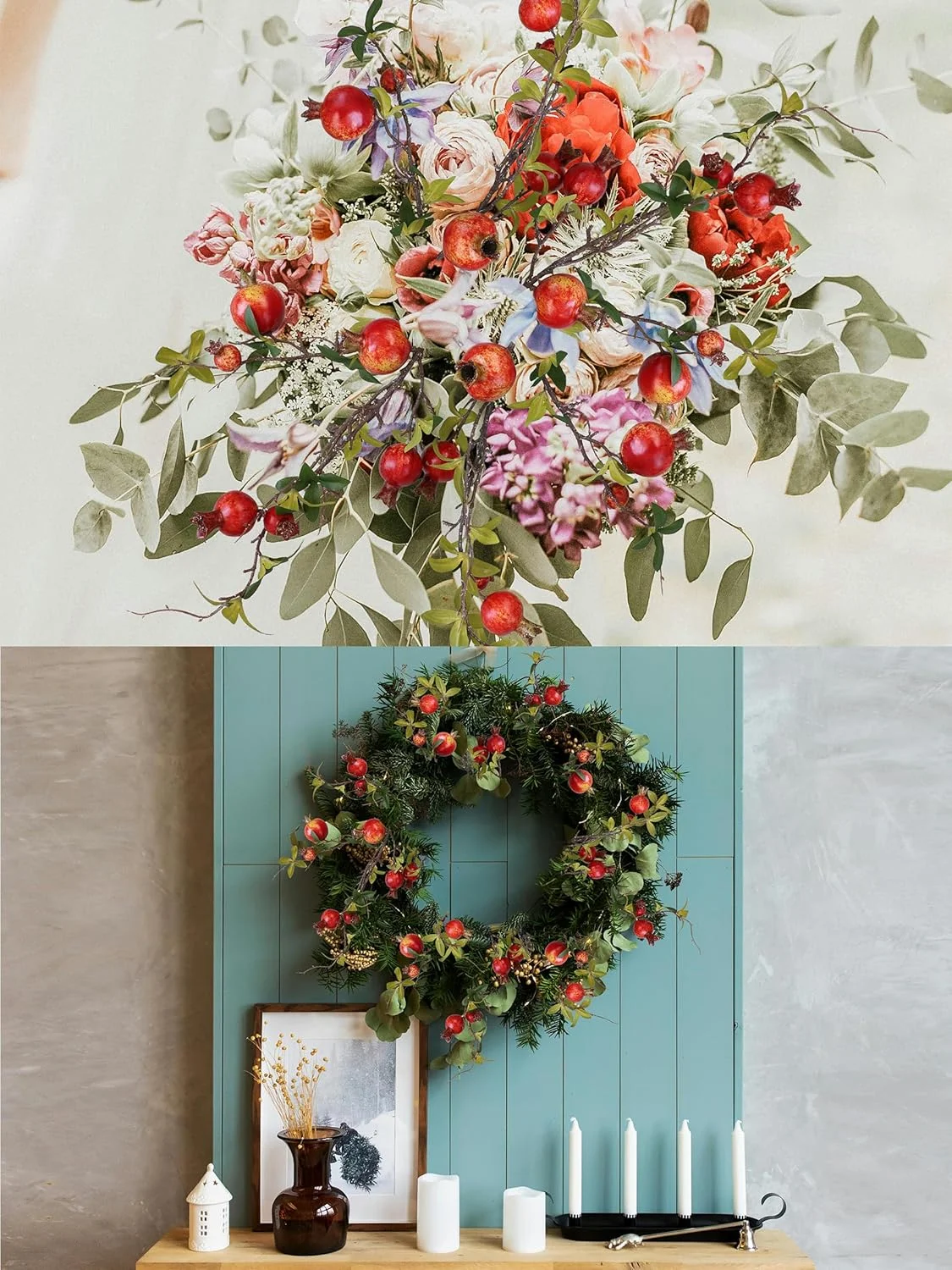 فورلائورز 4 عددی ساقه گیاه مصنوعی انار با توت قرمز 31 اینچی، شاخه های درخت مصنوعی با میوه و برگ، گل های مصنوعی برای دکوراسیون منزل، دفتر کار، مهمانی نامزدی عروسی پاییزی فورلائورز 4 عددی ساقه گیاه مصنوعی انار با توت قرمز 31 اینچی، شاخه های درخت مصنوعی با میوه و برگ، گل های مصنوعی برای دکوراسیون منزل، دفتر کار، مهمانی نامزدی عروسی پاییزی