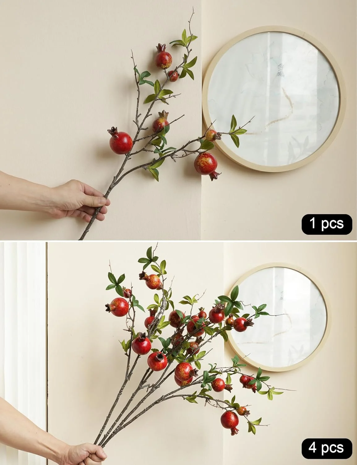 فورلائورز 4 عددی ساقه گیاه مصنوعی انار با توت قرمز 31 اینچی، شاخه های درخت مصنوعی با میوه و برگ، گل های مصنوعی برای دکوراسیون منزل، دفتر کار، مهمانی نامزدی عروسی پاییزی فورلائورز 4 عددی ساقه گیاه مصنوعی انار با توت قرمز 31 اینچی، شاخه های درخت مصنوعی با میوه و برگ، گل های مصنوعی برای دکوراسیون منزل، دفتر کار، مهمانی نامزدی عروسی پاییزی