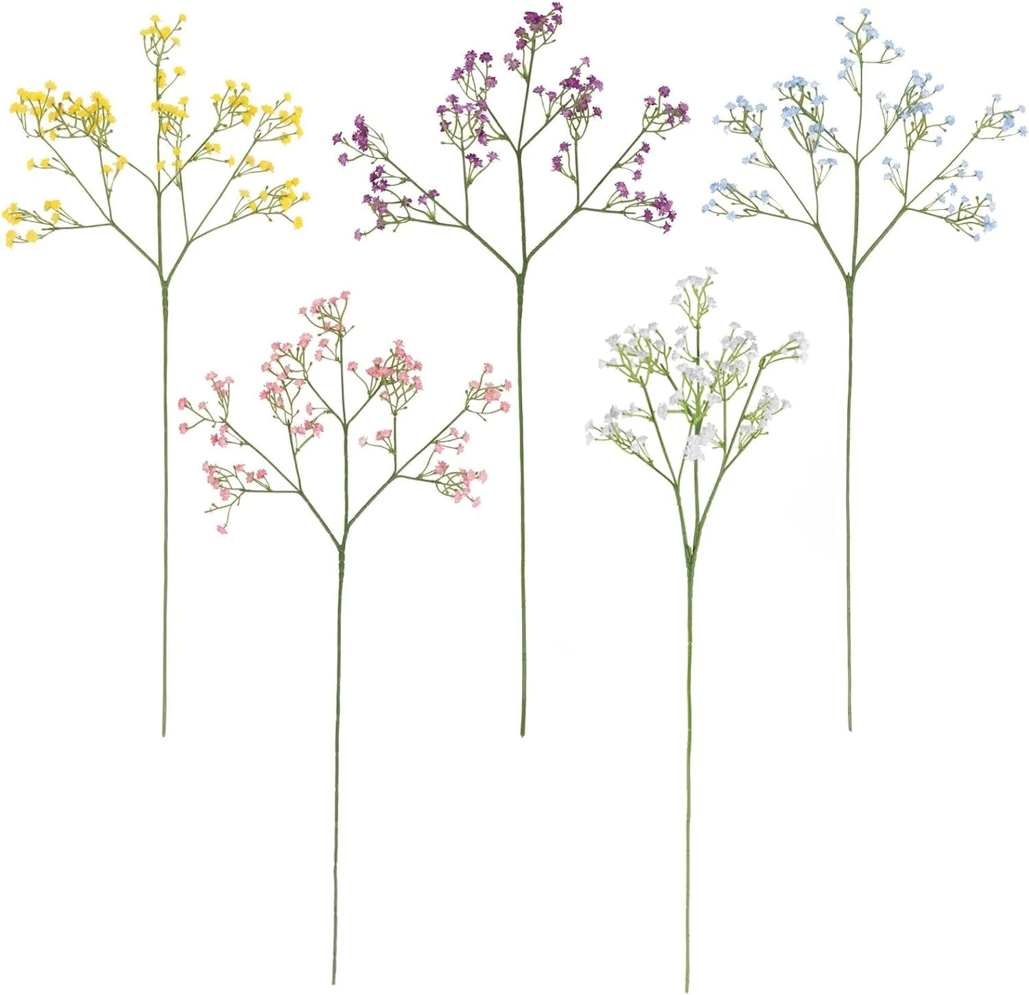 گل های مصنوعی بیبی برث GHAKKE، 25 شاخه، ترکیبی از گل های ژیپسوفیلا با لمس واقعی، مناسب برای تزئین جشن عروسی و منزل