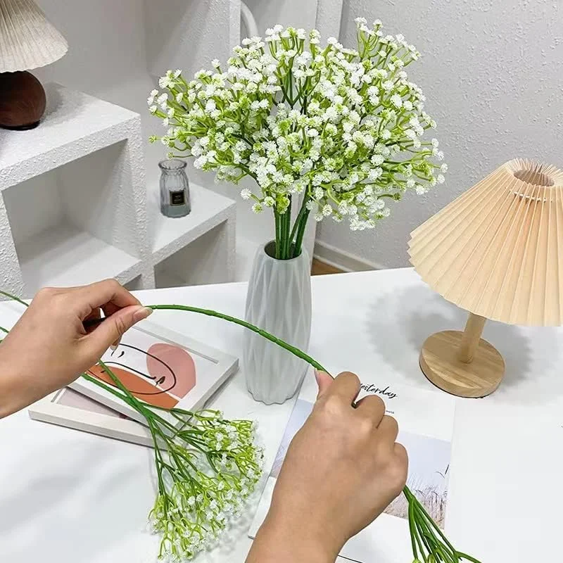 دسته گل گل مصنوعی نفس کودک GHAKKE، گل ژیپسوفیلا، 15 عدد گل با لمس واقعی برای عروسی، مهمانی، تاج گل DIY، چیدمان گل، دکوراسیون منزل