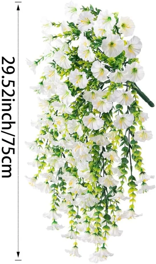 گل های آویز مصنوعی Goodern، 2 عدد گیاه آویز مصنوعی برای دکوراسیون داخلی و خارجی، گل های ابریشمی مصنوعی مقاوم در برابر اشعه ماوراء بنفش و نور خورشید، ظاهر واقعی برای دیوار، خانه، گلدان، ایوان، باغ، دکوراسیون عروسی - سفید گل های آویز مصنوعی Goodern، 2 عدد گیاه آویز مصنوعی برای دکوراسیون داخلی و خارجی، گل های ابریشمی مصنوعی مقاوم در برابر اشعه ماوراء بنفش و نور خورشید، ظاهر واقعی برای دیوار، خانه، گلدان، ایوان، باغ، دکوراسیون عروسی - سفید