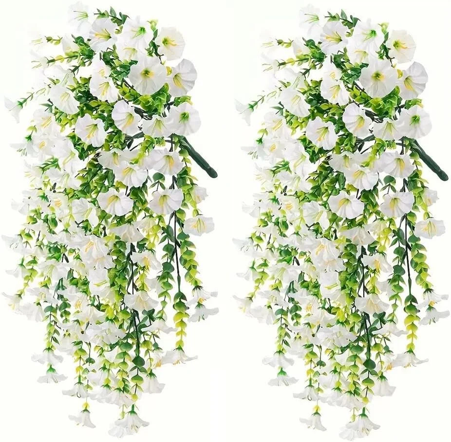 گل های آویز مصنوعی Goodern، 2 عدد گیاه آویز مصنوعی برای دکوراسیون داخلی و خارجی، گل های ابریشمی مصنوعی مقاوم در برابر اشعه ماوراء بنفش و نور خورشید، ظاهر واقعی برای دیوار، خانه، گلدان، ایوان، باغ، دکوراسیون عروسی - سفید گل های آویز مصنوعی Goodern، 2 عدد گیاه آویز مصنوعی برای دکوراسیون داخلی و خارجی، گل های ابریشمی مصنوعی مقاوم در برابر اشعه ماوراء بنفش و نور خورشید، ظاهر واقعی برای دیوار، خانه، گلدان، ایوان، باغ، دکوراسیون عروسی - سفید