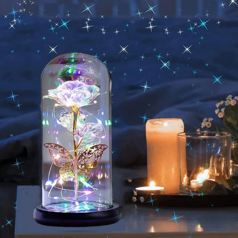 گل رز جاودان Goodern Galaxy Rose Beauty and The Beast، هدیه ای برای زنان، ماندگار در گنبد شیشه ای، گل رز مصنوعی هدیه ای برای معشوق، روز ولنتاین، روز مادر، تولد، تزئینات جشن عروسی گل رز جاودان Goodern Galaxy Rose Beauty and The Beast، هدیه ای برای زنان، ماندگار در گنبد شیشه ای، گل رز مصنوعی هدیه ای برای معشوق، روز ولنتاین، روز مادر، تولد، تزئینات جشن عروسی
