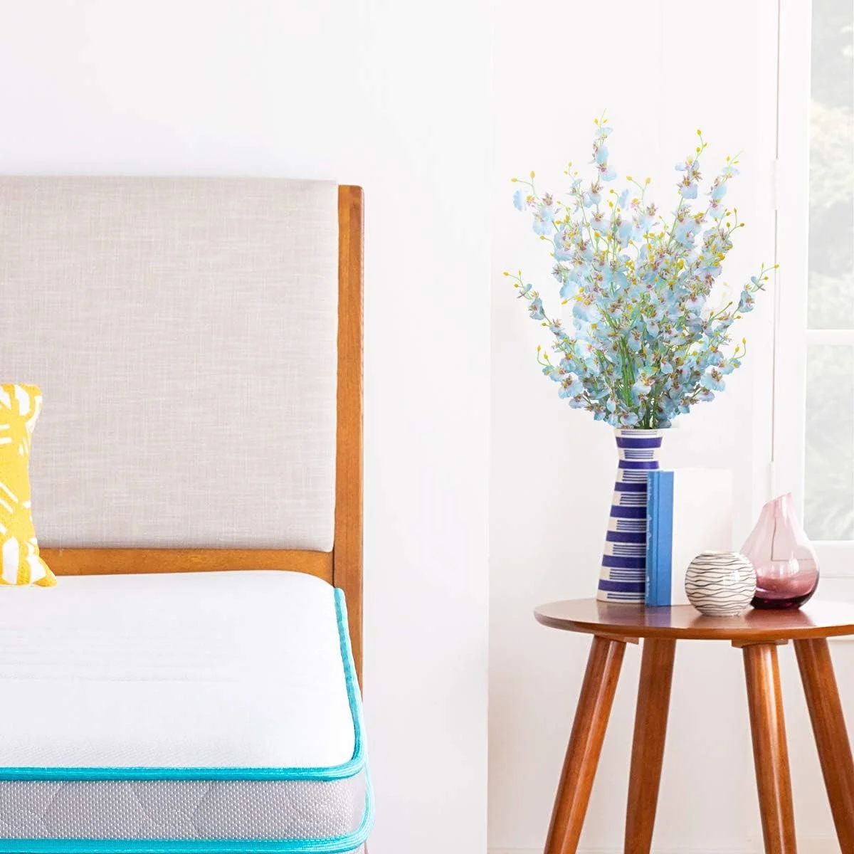 گل ارکیده مصنوعی گرونیا، گل های ابریشمی مصنوعی، شاخه های ارکیده رقصنده، 10 عدد لمس واقعی برای دکوراسیون عروسی، خانه، دفتر، مهمانی، هتل، حیاط، رستوران، پاسیو، مبلمان جشن (آبی)