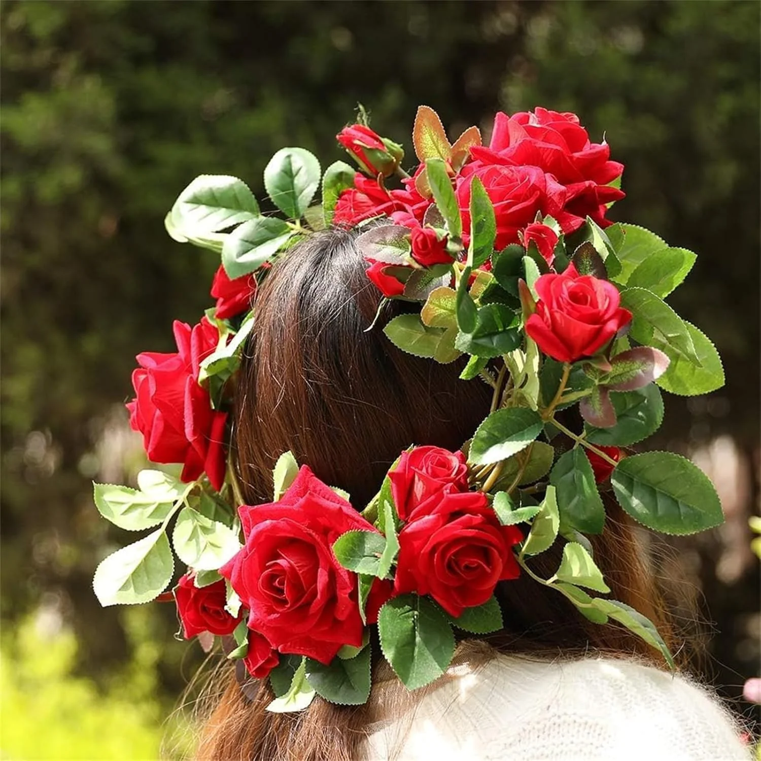 شاخه گل رز مصنوعی آویز هالامودو مناسب تزئین جشن، خانه و عروسی (قرمز، 220 سانتی متر)