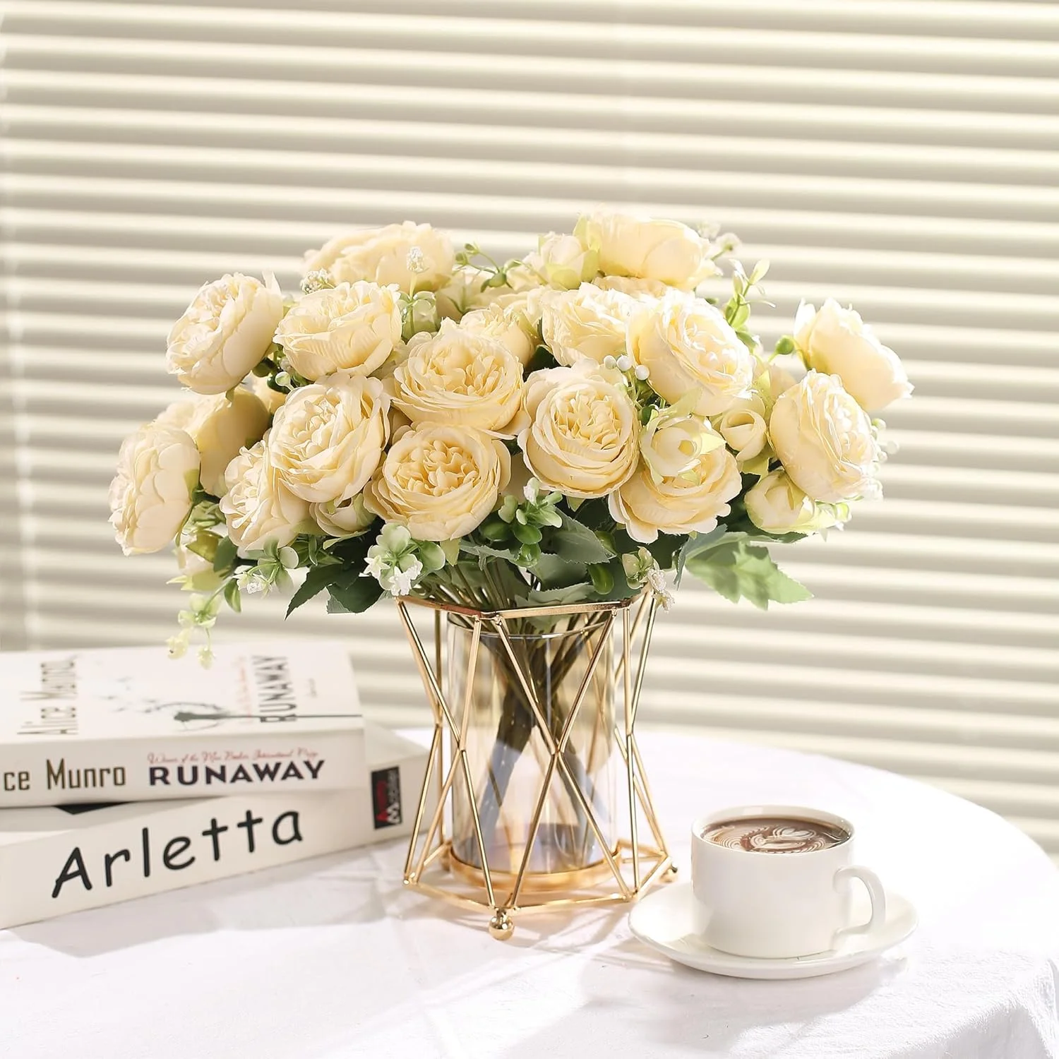 HNVNER 2 دسته گل گل صد تومانی مصنوعی، دسته گل گل صد تومانی ابریشمی برای دکوراسیون مهمانی عروسی منزل، شامپاین HNVNER 2 دسته گل گل صد تومانی مصنوعی، دسته گل گل صد تومانی ابریشمی برای دکوراسیون مهمانی عروسی منزل، شامپاین