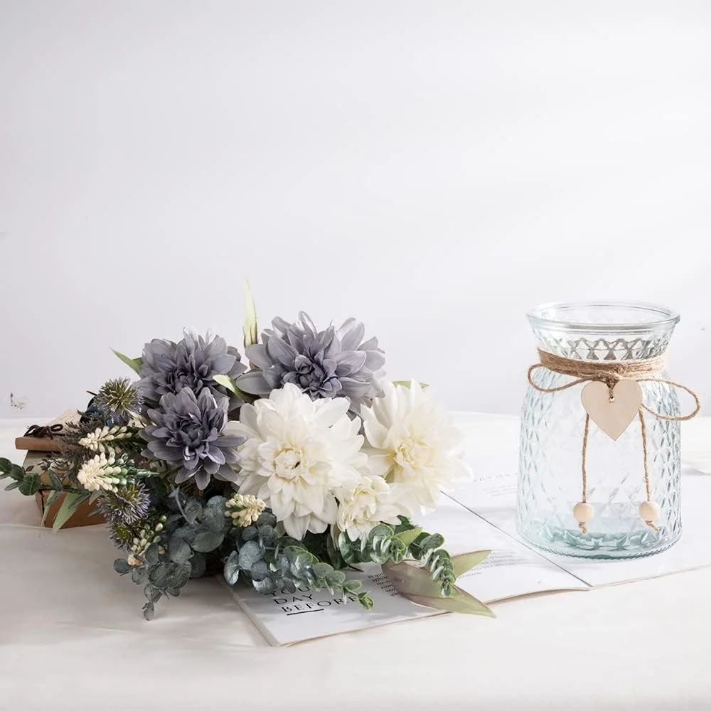 گل های ابریشمی JARELING در گلدان، چیدمان گل های مصنوعی با گلدان شیشه ای گل کوکب مصنوعی برای دکوراسیون میز (کوکب) گل های ابریشمی JARELING در گلدان، چیدمان گل های مصنوعی با گلدان شیشه ای گل کوکب مصنوعی برای دکوراسیون میز (کوکب)