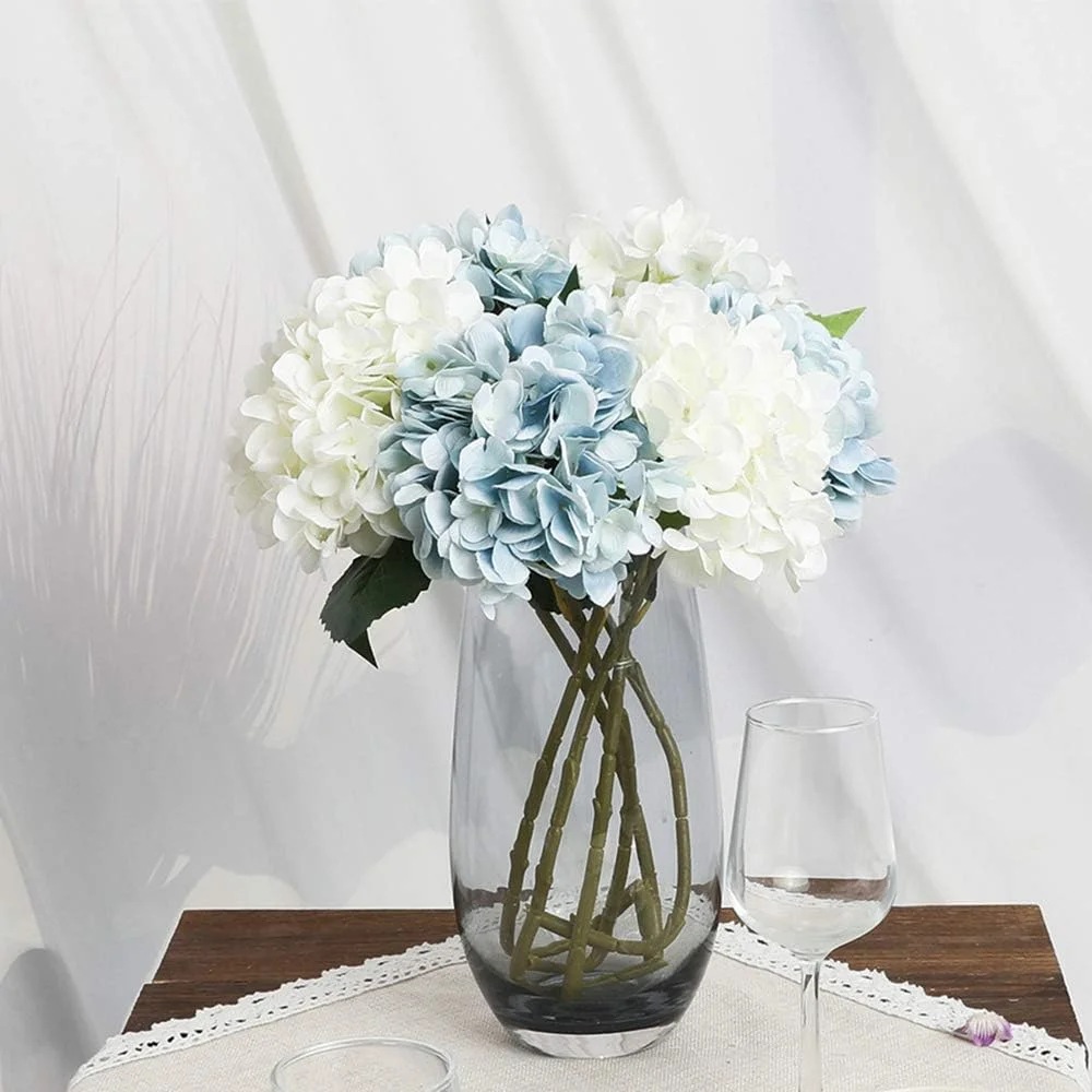 گل های مصنوعی ابریشمی Kisflower، 6 شاخه گل هورتانسیا، دسته گل هورتانسیا واقعی برای دکوراسیون منزل، دفتر، مهمانی عروسی (سفید) گل های مصنوعی ابریشمی Kisflower، 6 شاخه گل هورتانسیا، دسته گل هورتانسیا واقعی برای دکوراسیون منزل، دفتر، مهمانی عروسی (سفید)