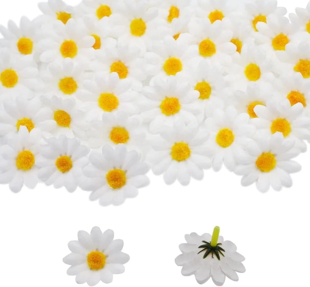 گل مینای مصنوعی MAKINGTEC، 100 عدد سر گل ابریشمی، سر گل ژربرا پارچه ای مصنوعی 1.5 اینچی برای عروسی، دکوراسیون منزل، تخم مرغ های DIY، صنایع دستی کلاه ساحلی - سفید گل مینای مصنوعی MAKINGTEC، 100 عدد سر گل ابریشمی، سر گل ژربرا پارچه ای مصنوعی 1.5 اینچی برای عروسی، دکوراسیون منزل، تخم مرغ های DIY، صنایع دستی کلاه ساحلی - سفید