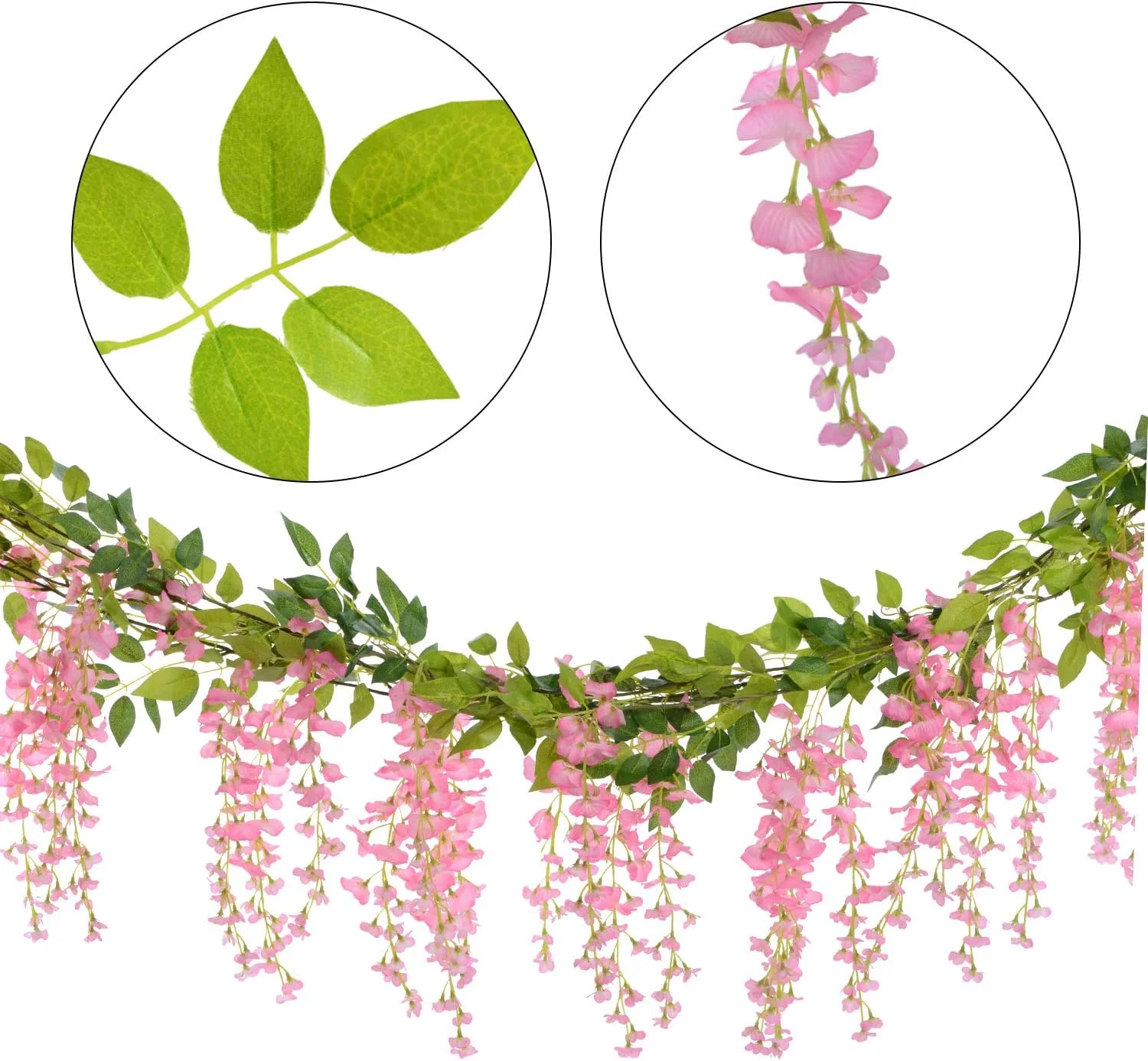 گل مصنوعی ویستریا Lvydec، 4 عدد در مجموع 8.8 متر، گل آویز ابریشمی مصنوعی ویستریا برای دکوراسیون گل آرایی طاق عروسی مراسم باغ خانه در فضای باز (صورتی) گل مصنوعی ویستریا Lvydec، 4 عدد در مجموع 8.8 متر، گل آویز ابریشمی مصنوعی ویستریا برای دکوراسیون گل آرایی طاق عروسی مراسم باغ خانه در فضای باز (صورتی)