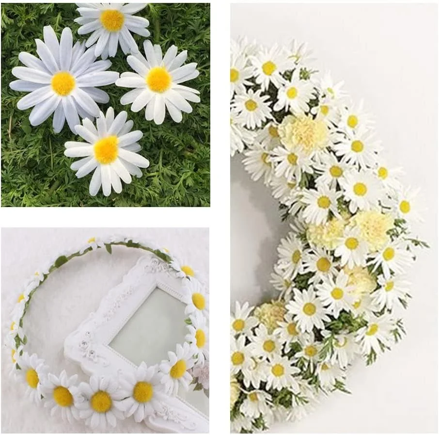 گل مینای مصنوعی MAKINGTEC، 100 عدد سر گل ابریشمی، سر گل ژربرا پارچه ای مصنوعی 1.5 اینچی برای عروسی، دکوراسیون منزل، تخم مرغ های DIY، صنایع دستی کلاه ساحلی - سفید گل مینای مصنوعی MAKINGTEC، 100 عدد سر گل ابریشمی، سر گل ژربرا پارچه ای مصنوعی 1.5 اینچی برای عروسی، دکوراسیون منزل، تخم مرغ های DIY، صنایع دستی کلاه ساحلی - سفید
