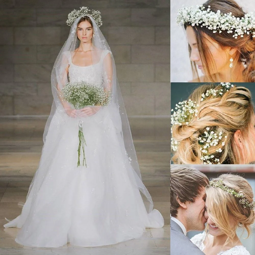 LYLYFAN 12 شاخه گل مصنوعی نفس کودک، گل های لمسی واقعی ژیپسوفیلا برای تزئین جشن عروسی، خانه و باغ