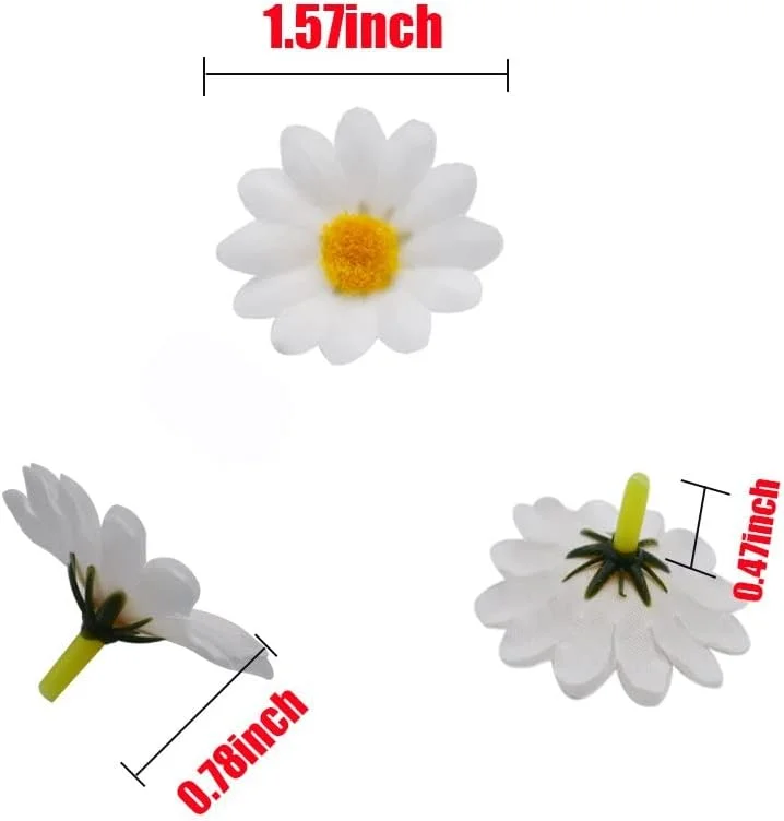 گل مینای مصنوعی MAKINGTEC، 100 عدد سر گل ابریشمی، سر گل ژربرا پارچه ای مصنوعی 1.5 اینچی برای عروسی، دکوراسیون منزل، تخم مرغ های DIY، صنایع دستی کلاه ساحلی - سفید گل مینای مصنوعی MAKINGTEC، 100 عدد سر گل ابریشمی، سر گل ژربرا پارچه ای مصنوعی 1.5 اینچی برای عروسی، دکوراسیون منزل، تخم مرغ های DIY، صنایع دستی کلاه ساحلی - سفید