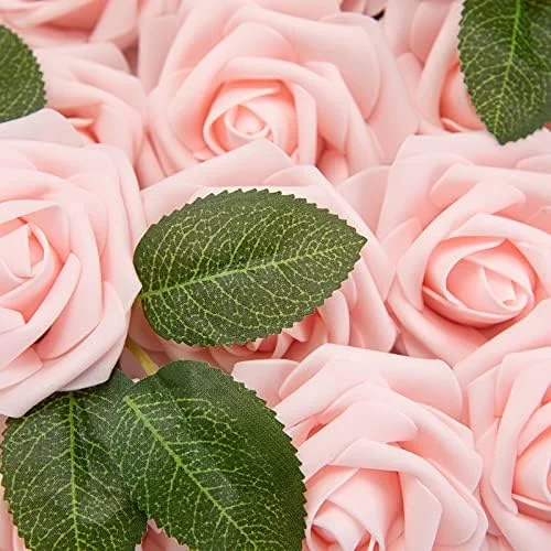 گل های مصنوعی OFRANK، 25 عدد گل رز فوم با ظاهر واقعی به همراه ساقه برای دسته گل عروسی، تزیینات میز نوزاد، چیدمان گل، میزهای مهمانی، دکوراسیون منزل (صورتی گلگون) گل های مصنوعی OFRANK، 25 عدد گل رز فوم با ظاهر واقعی به همراه ساقه برای دسته گل عروسی، تزیینات میز نوزاد، چیدمان گل، میزهای مهمانی، دکوراسیون منزل (صورتی گلگون)