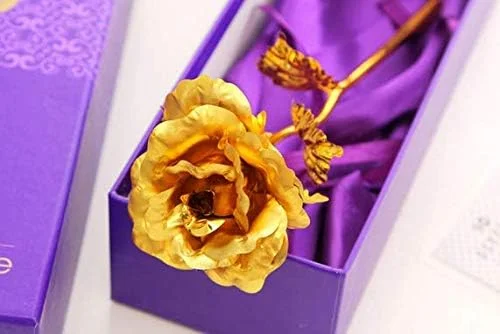 گل رز طلای 24 عیار، رز بزرگ با جعبه هدیه گل رز طلای 24 عیار، رز بزرگ با جعبه هدیه