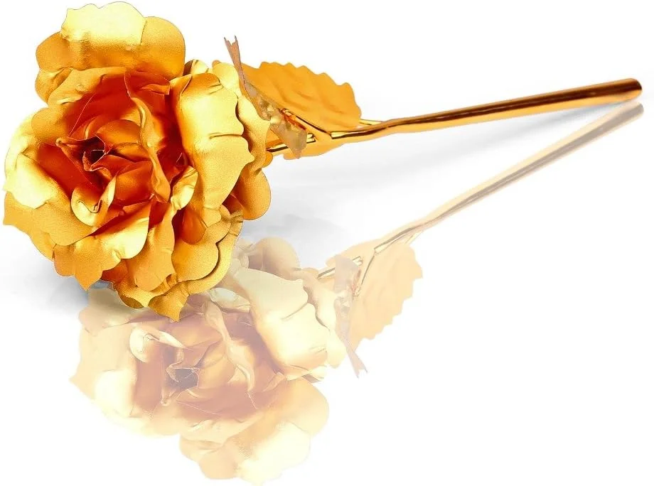 گل رز طلای 24 عیار، رز بزرگ با جعبه هدیه گل رز طلای 24 عیار، رز بزرگ با جعبه هدیه
