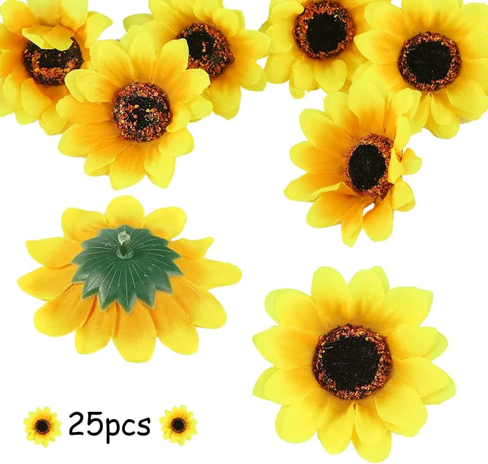 25 عدد سر گل آفتابگردان مصنوعی SallyFashion، سرهای گل گل آفتابگردان ابریشمی 2.8 اینچی برای تزئینات عروسی، مهمانی، کاردستی و دکوراسیون منزل 25 عدد سر گل آفتابگردان مصنوعی SallyFashion، سرهای گل گل آفتابگردان ابریشمی 2.8 اینچی برای تزئینات عروسی، مهمانی، کاردستی و دکوراسیون منزل