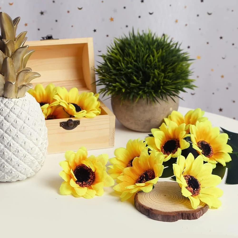 25 عدد سر گل آفتابگردان مصنوعی SallyFashion، سرهای گل گل آفتابگردان ابریشمی 2.8 اینچی برای تزئینات عروسی، مهمانی، کاردستی و دکوراسیون منزل 25 عدد سر گل آفتابگردان مصنوعی SallyFashion، سرهای گل گل آفتابگردان ابریشمی 2.8 اینچی برای تزئینات عروسی، مهمانی، کاردستی و دکوراسیون منزل