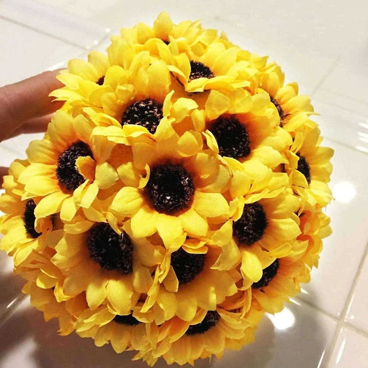 گل آفتابگردان مصنوعی SakonGJie، 50 عدد گل تزئینی برای خانه، گل آفتابگردان مصنوعی (زرد) گل آفتابگردان مصنوعی SakonGJie، 50 عدد گل تزئینی برای خانه، گل آفتابگردان مصنوعی (زرد)