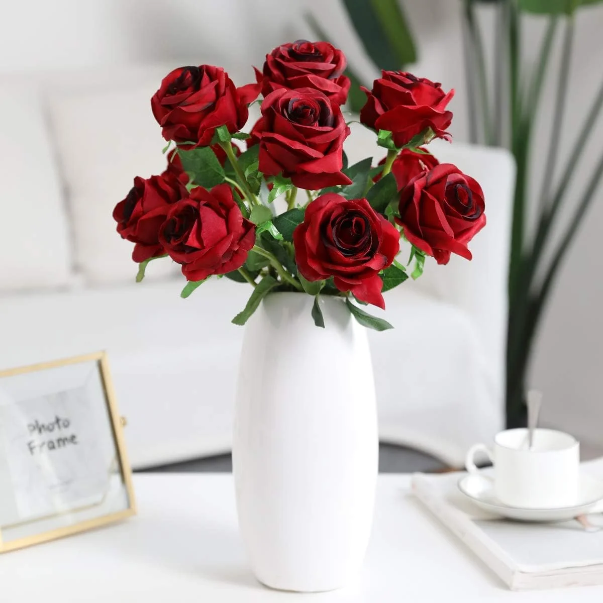 گل های مصنوعی رز قرمز تزویق، 10 عدد گل مصنوعی رز ابریشمی، رزهای واقعی برای دسته گل DIY، دکوراسیون منزل، تزیین میز عروسی، دکوراسیون اداری (شرابی) گل های مصنوعی رز قرمز تزویق، 10 عدد گل مصنوعی رز ابریشمی، رزهای واقعی برای دسته گل DIY، دکوراسیون منزل، تزیین میز عروسی، دکوراسیون اداری (شرابی)