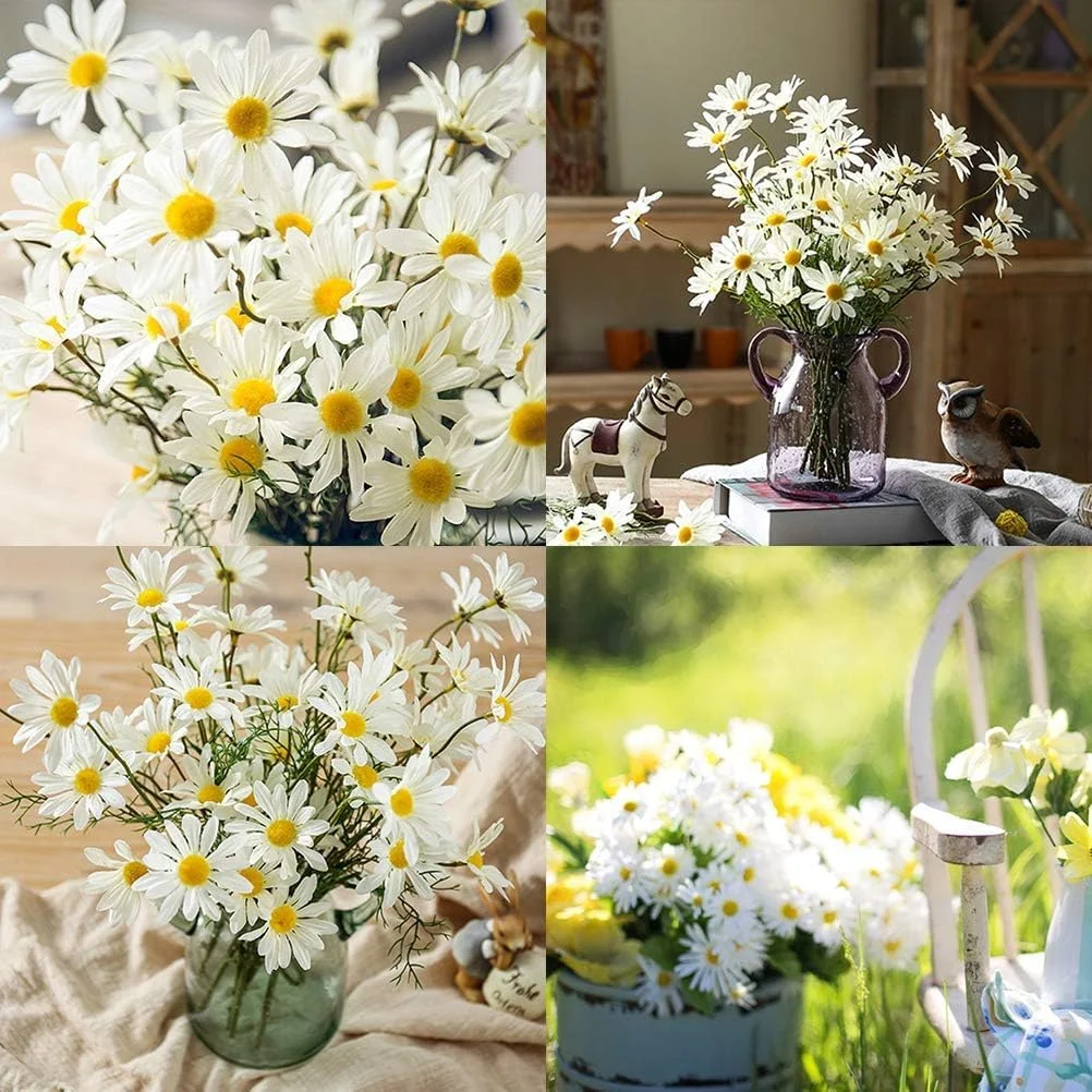 گل های ابریشمی مصنوعی کوکب تریفی 10 عددی، گل های گل بابونه پلاستیکی سفید برای دسته گل عروسی، تزیینات میز، خانه، آشپزخانه، باغ، تزیینات مهمانی گل های ابریشمی مصنوعی کوکب تریفی 10 عددی، گل های گل بابونه پلاستیکی سفید برای دسته گل عروسی، تزیینات میز، خانه، آشپزخانه، باغ، تزیینات مهمانی