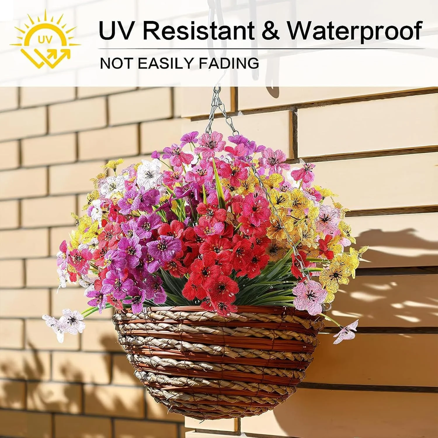 YHOME 12 دسته گل مصنوعی برای فضای باز، گل های پلاستیکی مصنوعی بدون محو شدن، گیاهان مصنوعی برای تزئین گلدان های آویزان در داخل و خارج از منزل، باغ، ایوان، جعبه پنجره، خانه، عروسی، خانه روستایی (6 رنگ) YHOME 12 دسته گل مصنوعی برای فضای باز، گل های پلاستیکی مصنوعی بدون محو شدن، گیاهان مصنوعی برای تزئین گلدان های آویزان در داخل و خارج از منزل، باغ، ایوان، جعبه پنجره، خانه، عروسی، خانه روستایی (6 رنگ)