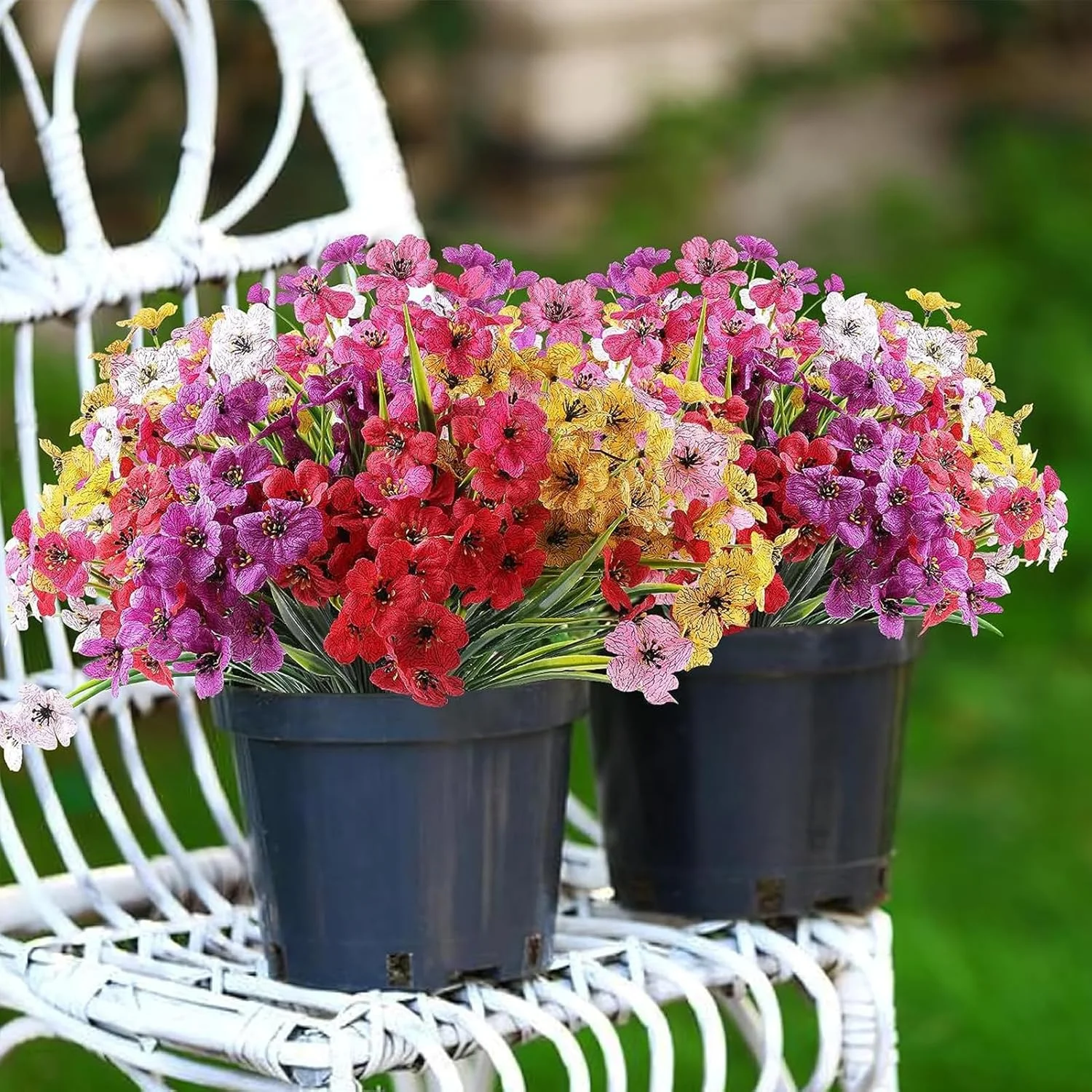 YHOME 12 دسته گل مصنوعی برای فضای باز، گل های پلاستیکی مصنوعی بدون محو شدن، گیاهان مصنوعی برای تزئین گلدان های آویزان در داخل و خارج از منزل، باغ، ایوان، جعبه پنجره، خانه، عروسی، خانه روستایی (6 رنگ) YHOME 12 دسته گل مصنوعی برای فضای باز، گل های پلاستیکی مصنوعی بدون محو شدن، گیاهان مصنوعی برای تزئین گلدان های آویزان در داخل و خارج از منزل، باغ، ایوان، جعبه پنجره، خانه، عروسی، خانه روستایی (6 رنگ)