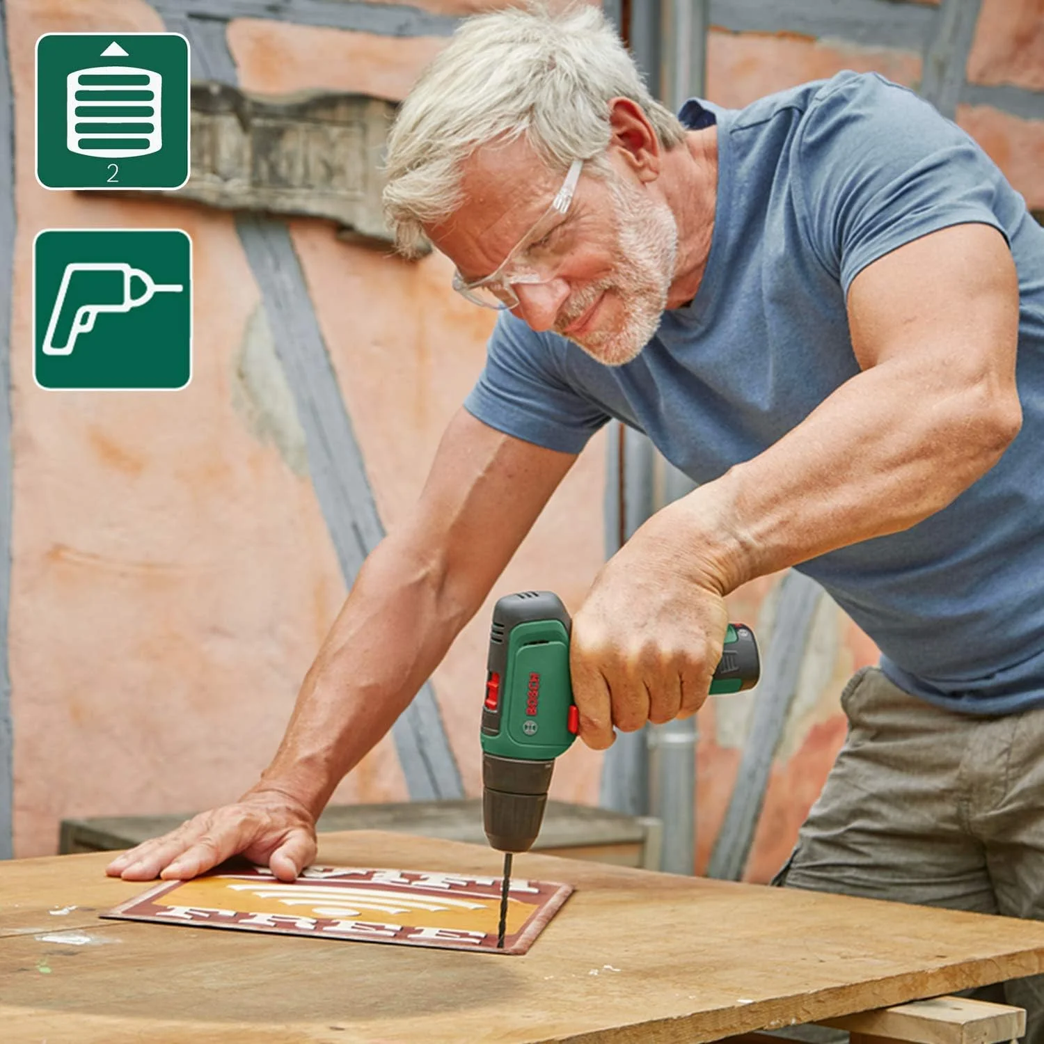 دریل شارژی خانگی و باغی بوش EasyDrill 1200 (بدون باتری، سیستم 12 ولت، در بسته بندی کارتنی)