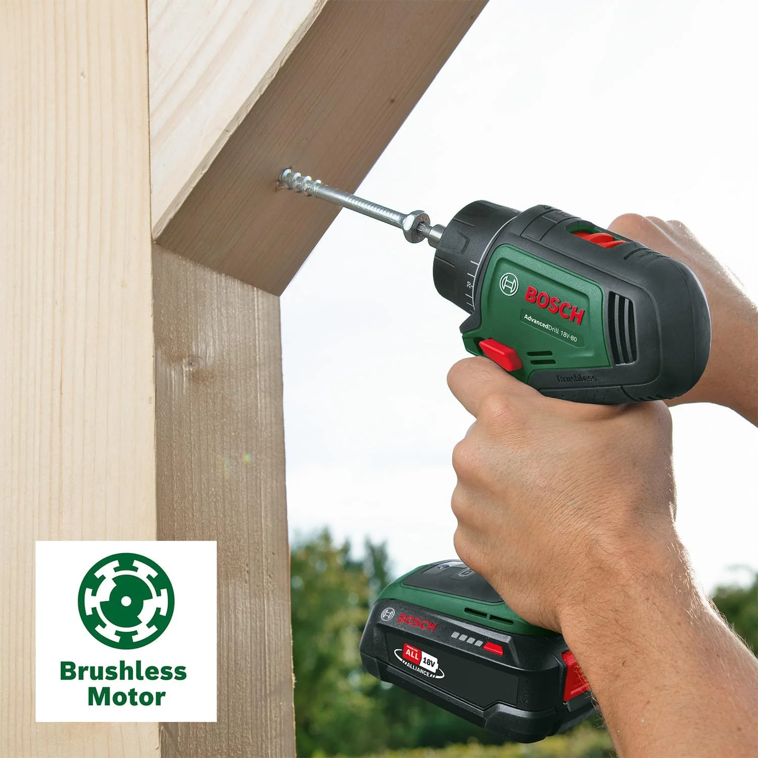 دریل پیچ گوشتی شارژی بوش AdvancedDrill 18V-80 QuickSnap (برای سوراخکاری و پیچ کاری؛ سیستم 18 ولت؛ موتور براشلس؛ 78 نیوتن متر؛ سه نظام فلزی 13 میلی متری؛ درپوش مغناطیسی؛ بدون باتری)