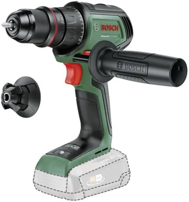 دریل پیچ گوشتی شارژی بوش AdvancedDrill 18V-80 QuickSnap (برای سوراخکاری و پیچ کاری؛ سیستم 18 ولت؛ موتور براشلس؛ 78 نیوتن متر؛ سه نظام فلزی 13 میلی متری؛ درپوش مغناطیسی؛ بدون باتری)