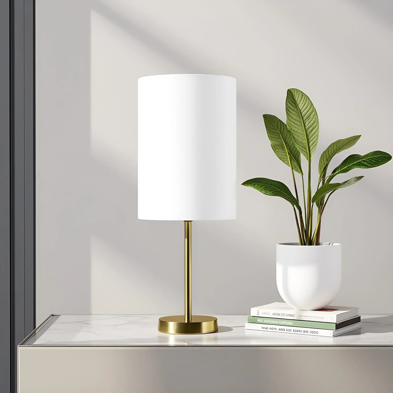 آباژور استوانه‌ای شکل Aspen Creative Corporation 31261 با ساختار عنکبوتی، رنگ سفید، عرض 8 اینچ (8" x 8" x 11")