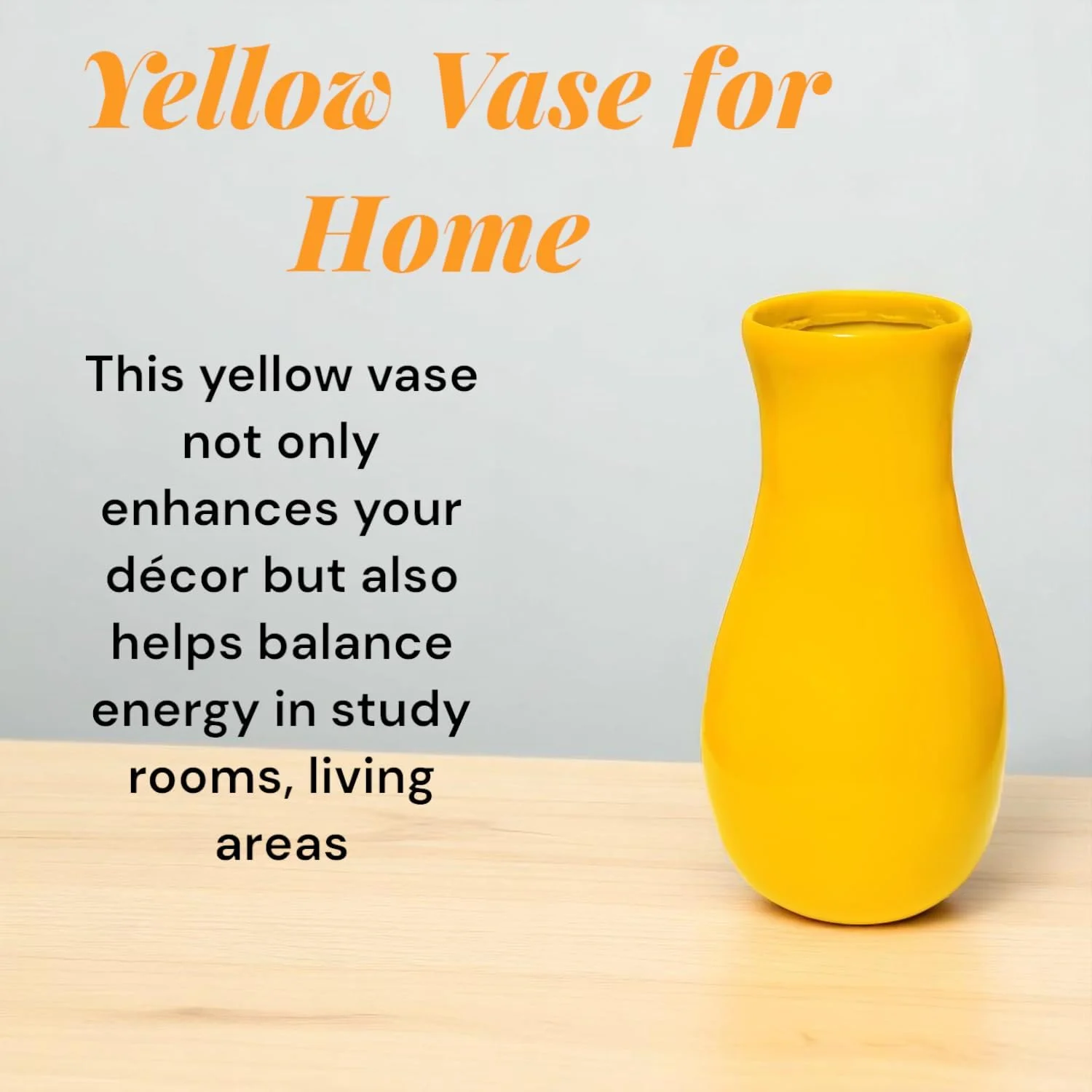 گلدان زرد VASTU VARDAN برای کنترل هزینه ها و افزایش پس انداز / تزئینی / دکوری برای خانه و محل کار / منطقه جنوب به جنوب (بسته 1 عددی، 8 اینچ)