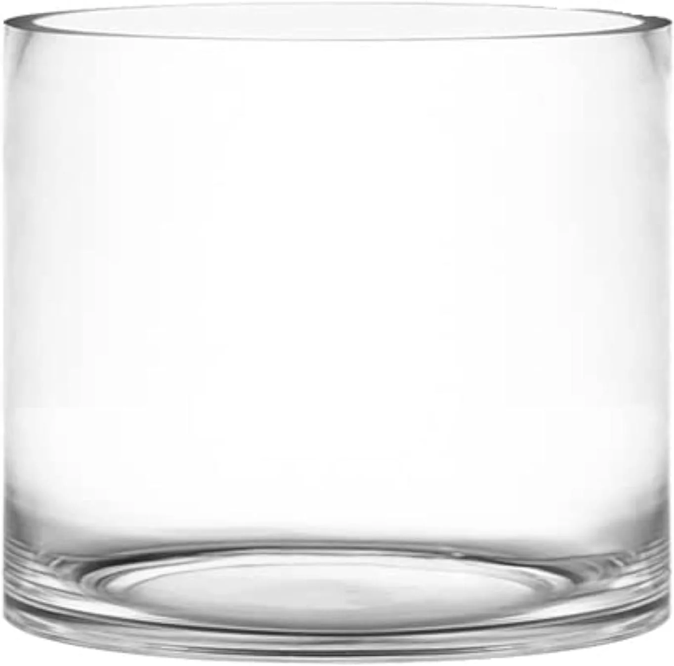 گلدان استوانه ای شیشه ای شفاف CYS Excel (ارتفاع: 15 سانتی متر، قطر: 18 سانتی متر) | گلدان شیشه ای برای میز، شمعدان شیشه ای استوانه ای