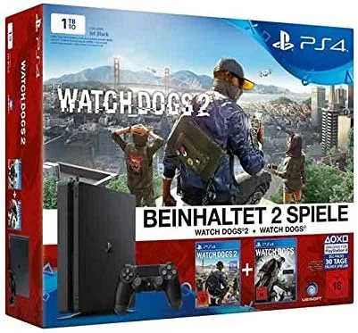 کنسول پلی استیشن 4 اسلیم 1 ترابایت به همراه بازی های Watchdogs و Watchdogs 2