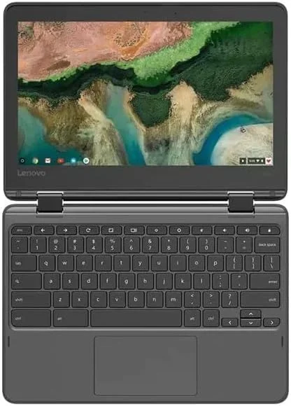 لپ تاپ لمسی 2 در 1 لنوو 300e Chromebook نسل دوم، 11.6 اینچ، AMD A4-9th 2.5GHz، رم 4 گیگابایت، SSD 32 گیگابایت، Chrome OS (بازسازی شده)