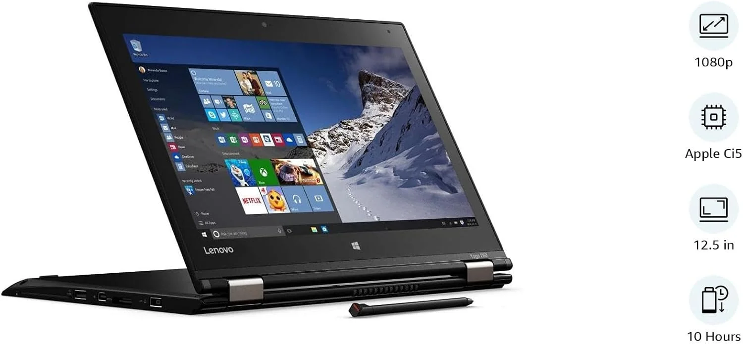 لپ تاپ تجاری اولترابوک لنوو Thinkpad YOGA 260 (بازسازی شده) | پردازنده intel Core i5-6300U | رم 8 گیگابایت | حافظه SSD 256 گیگابایت | صفحه نمایش لمسی 12.5 اینچی 360 درجه | ویندوز 10 حرفه ای |، مشکی لپ تاپ تجاری اولترابوک لنوو Thinkpad YOGA 260 (بازسازی شده) | پردازنده intel Core i5-6300U | رم 8 گیگابایت | حافظه SSD 256 گیگابایت | صفحه نمایش لمسی 12.5 اینچی 360 درجه | ویندوز 10 حرفه ای |، مشکی