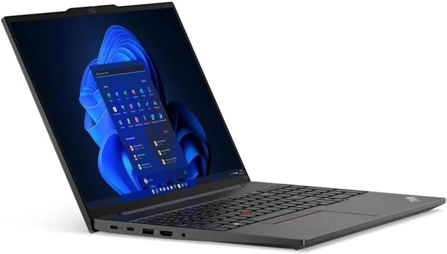 لپ تاپ تجاری لنوو ThinkPad E16، نمایشگر 16 اینچی WUXGA، AMD Ryzen 5 7530U (بهتر از i7-1165G7)، رم 24 گیگابایتی، SSD 512 گیگابایتی PCIe، وب کم، HDMI، RJ-45، حسگر اثر انگشت، Wi-Fi 6، ویندوز 11 پرو، مشکی
