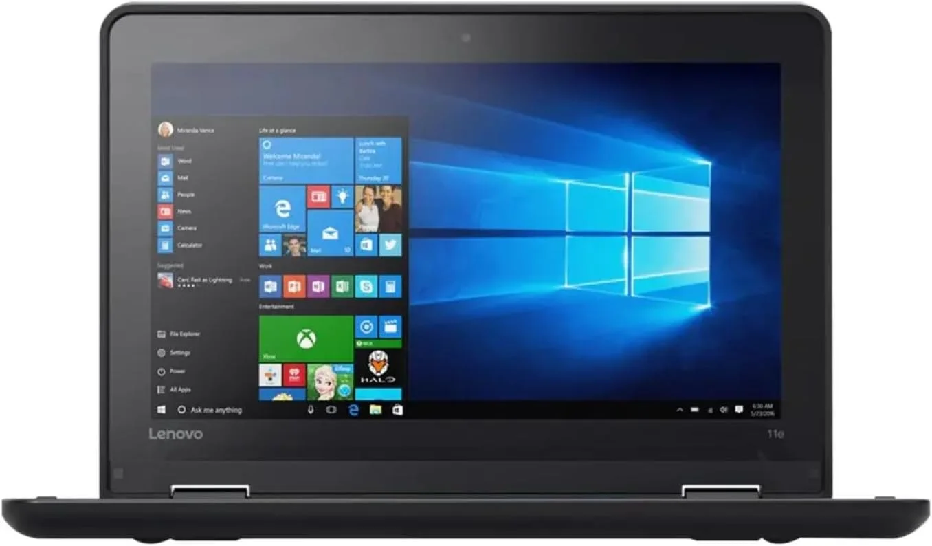 لپ تاپ لنوو Thinkpad Yoga 11e با صفحه نمایش لمسی 11.6 اینچی، الترا بوک تبدیل شونده، پردازنده چهارهسته ای اینتل، 128 گیگابایت حافظه SSD، 4 گیگابایت رم DDR3، وب کم HD، LED، HDMI، بلوتوث، ویندوز 10 (بازسازی شده)