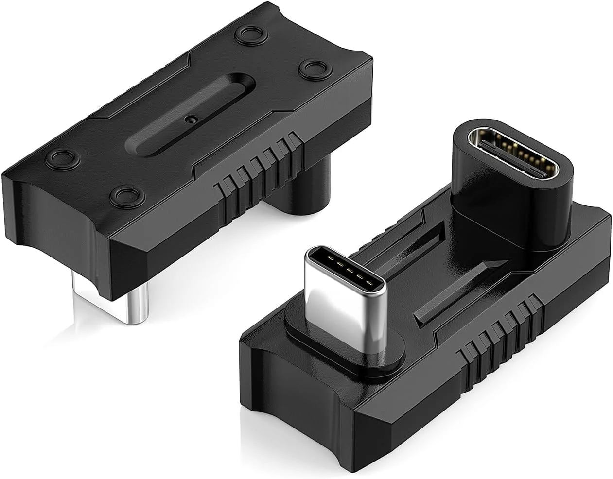آداپتور USB-C 180 درجه، کانکتور نر به ماده USB-C U شکل، 240 وات PD، 20 گیگابیت بر ثانیه، ویدئو 8K، برای ROG Ally، Steam Deck، Legion Go، لپ تاپ، تبلت، تلفن - بسته 2 عددی