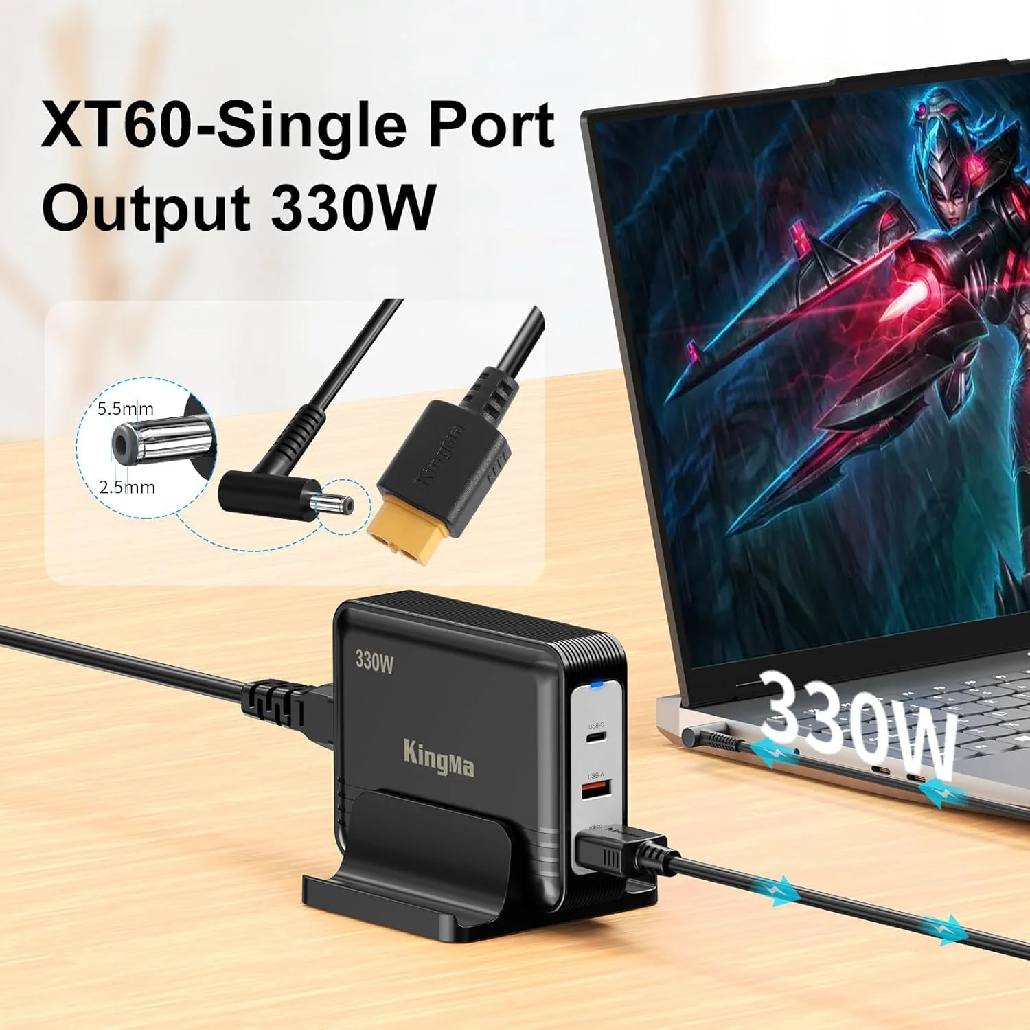 شارژر لپ تاپ 330 واتی King Ma GaN، آداپتور شارژ سریع PD 3.0 ROG FX50 برای لپ تاپ های گیمینگ و مهندسی سازگار با FX53/ZX50/K550/N550/A550/N551/FX63 شارژر لپ تاپ 330 واتی King Ma GaN، آداپتور شارژ سریع PD 3.0 ROG FX50 برای لپ تاپ های گیمینگ و مهندسی سازگار با FX53/ZX50/K550/N550/A550/N551/FX63