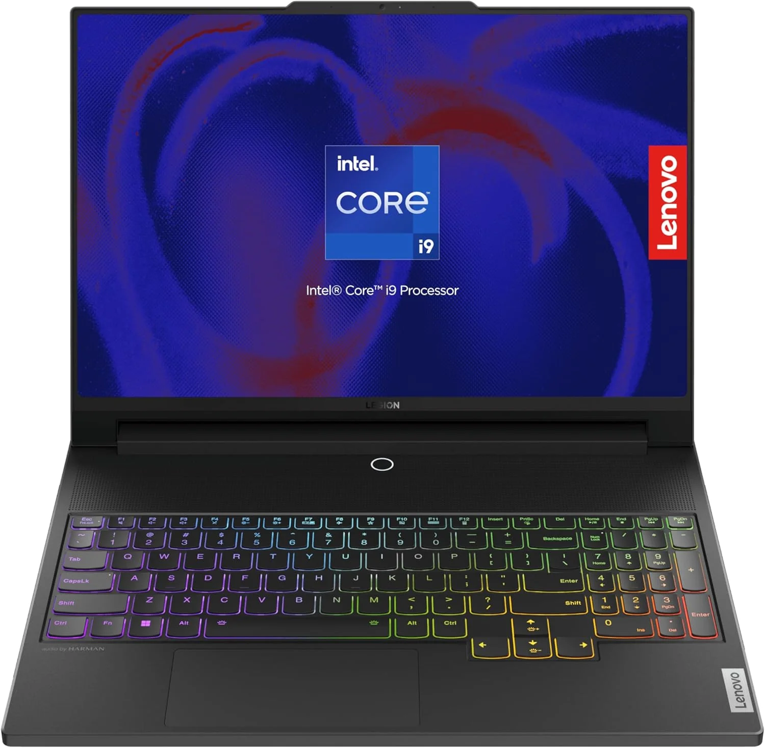 لپ تاپ لنوو Legion 9 16IRX9H با تراشه هوش مصنوعی، صفحه نمایش 16 اینچی 3.2K Mini-LED با 100% sRGB و نرخ 165 هرتز، پردازنده Intel i9-14900HX، رم 64 گیگابایتی، حافظه SSD 1 ترابایتی، کارت گرافیک Nvidia RTX 4090 16GB، نورپردازی RGB انگلیسی-عربی، ویندوز 11، مشکی - [83DE000BAX] + 2 سال مراقبت ویژه