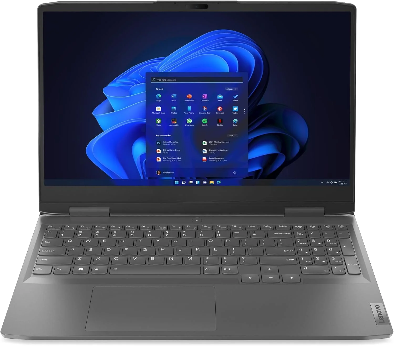 لپ تاپ گیمینگ Lenovo LOQ 15IRH8، صفحه نمایش 15.6 اینچی FHD، پردازنده Intel Core i7-13620H، رم 16 گیگابایتی، حافظه SSD 512 گیگابایتی، گرافیک 6 گیگابایتی NVIDIA GeForce RTX 4050، ویندوز 11 هوم، کیبورد انگلیسی، خاکستری